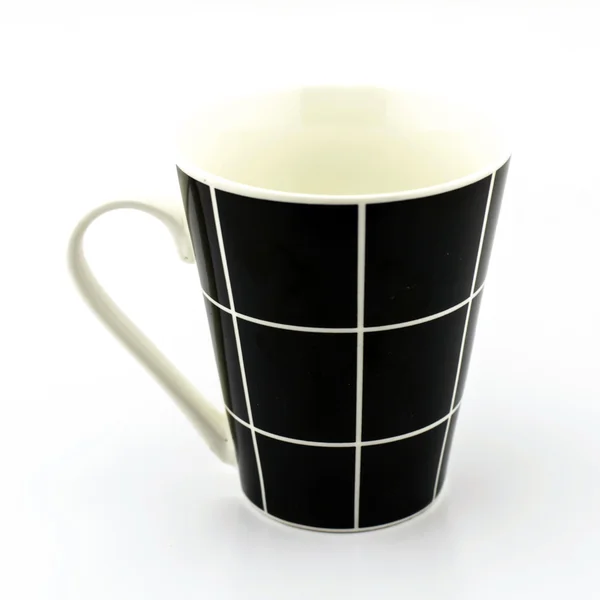 Tazza nera isolata su bianco — Foto Stock