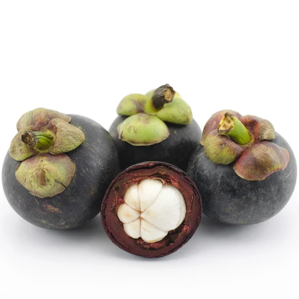 Mangosteen isolerad på vitt — Stockfoto