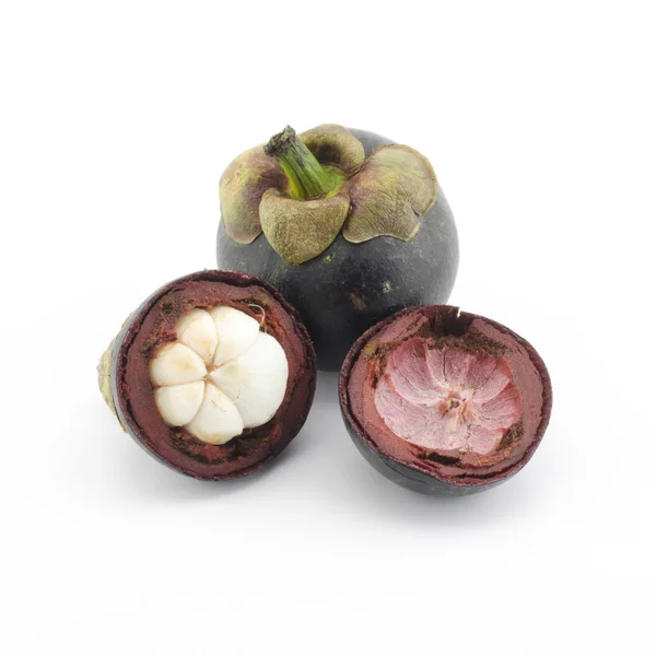 Mangosteen isolerad på vitt — Stockfoto