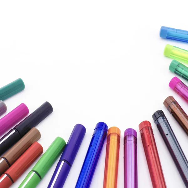 Barevné pero izolovaných na bílém — Stock fotografie