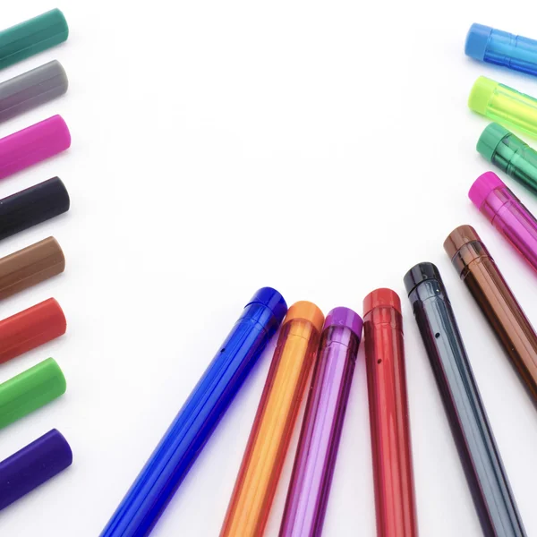 Kleurrijke pen geïsoleerd op wit — Stockfoto