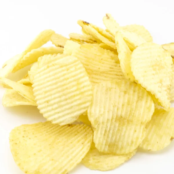 Snack potato chips isolated on white — Stock Photo, Image
