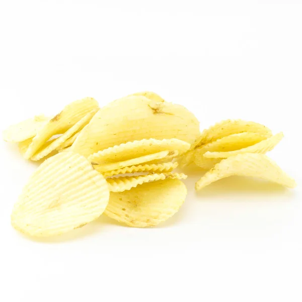 Snack potato chips isolated on white — Stock Photo, Image