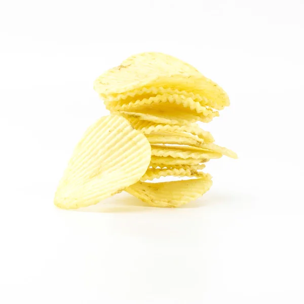 Snack potato chips isolated on white — Stock Photo, Image