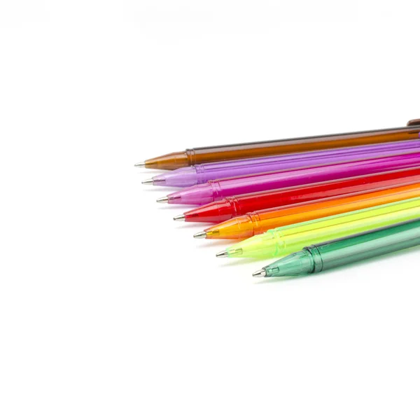 Colorful pens isolated on white — Stock Photo, Image