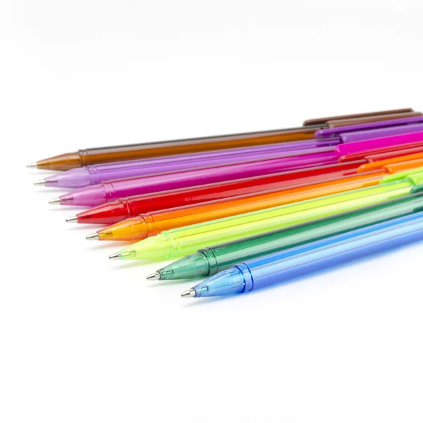 Colorful pens isolated on white — Stock Photo, Image