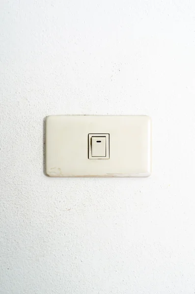 Interruptor branco na parede — Fotografia de Stock
