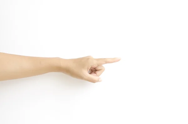 Hand touching virtual screen — Stock Photo, Image