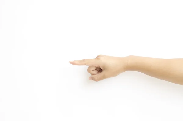 Hand berührt virtuellen Bildschirm — Stockfoto
