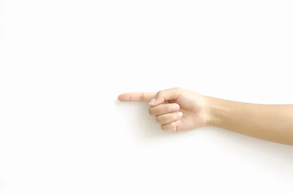 Женские руки держат знак — стоковое фото