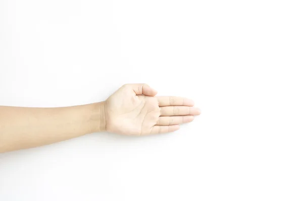 Open hand on white background — Stock Photo, Image