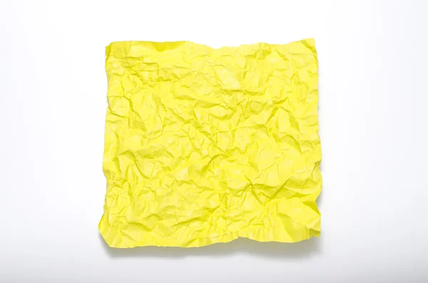 Textura de papel amarelo enrugado — Fotografia de Stock