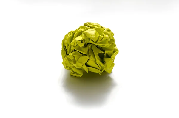Bir beyaz renk buruşuk kağıt topu — Stok fotoğraf