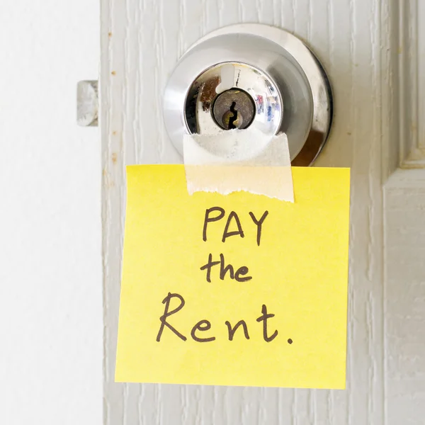 Yapışkan not yazmak bir mesaj ödeme kira 