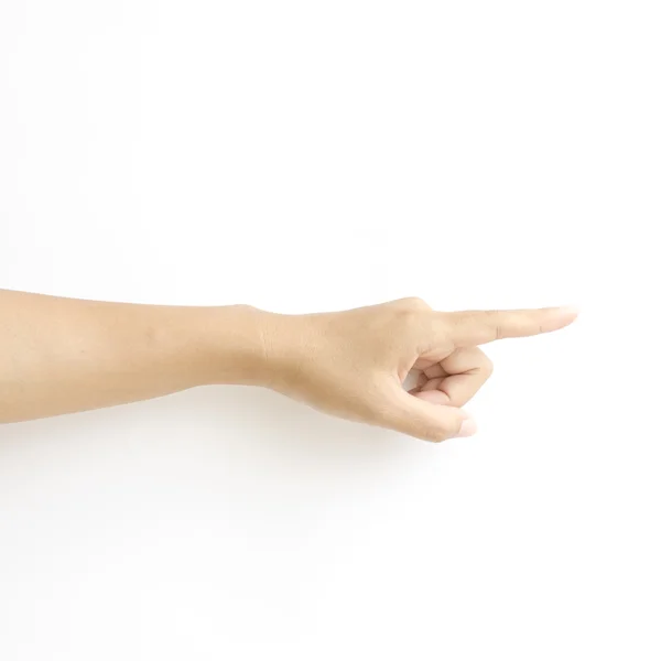 Mão tocando tela virtual — Fotografia de Stock
