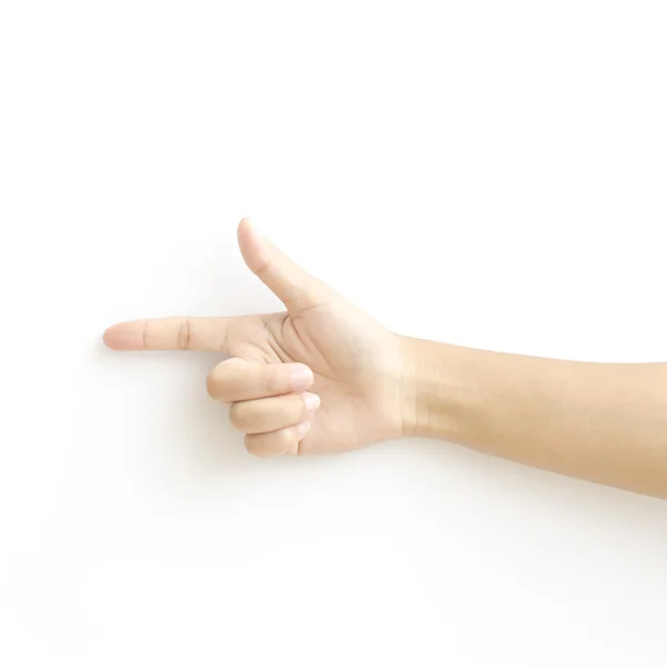 Woman hands hold sign — Stock Photo, Image