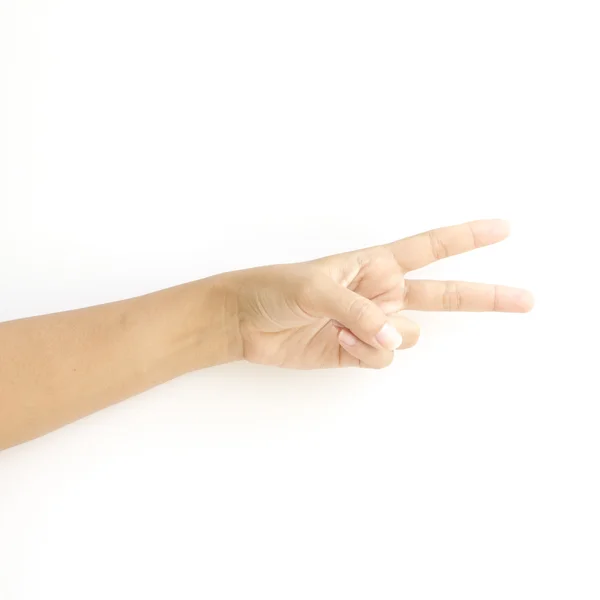 Woman hands hold sign — Stock Photo, Image