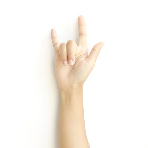 Signe de main de femme je t'aime symbole — Photo
