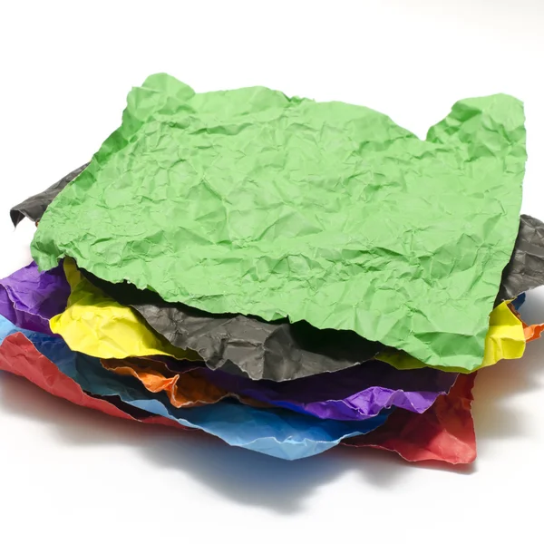 Цветная смятая бумага — стоковое фото
