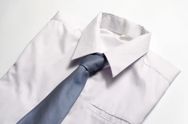 White shirt with blue tie — Stock Photo, Image