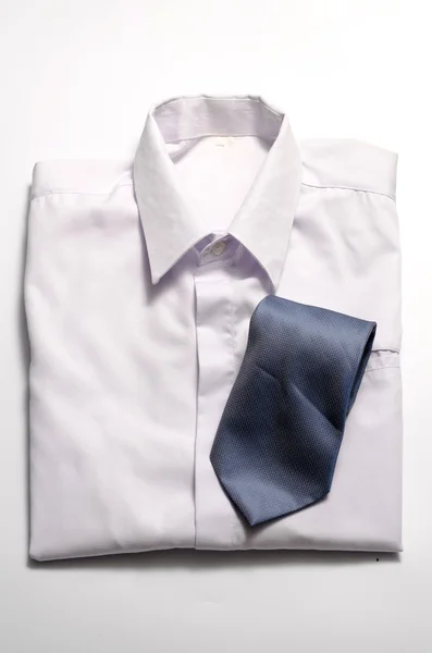 White shirt with blue tie — Stock Photo, Image