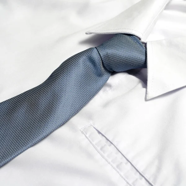 White shirt with blue tie — Stock Photo, Image