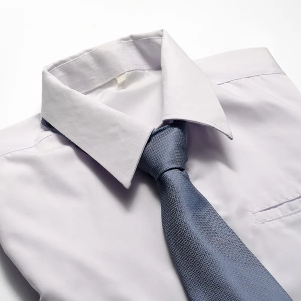 White shirt with blue tie — Stock Photo, Image