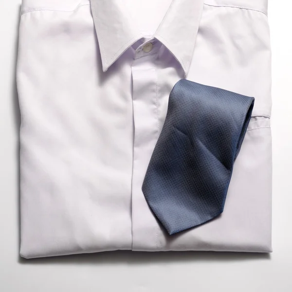 White shirt with blue tie — Stock Photo, Image