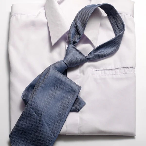 White shirt with blue tie — Stock Photo, Image