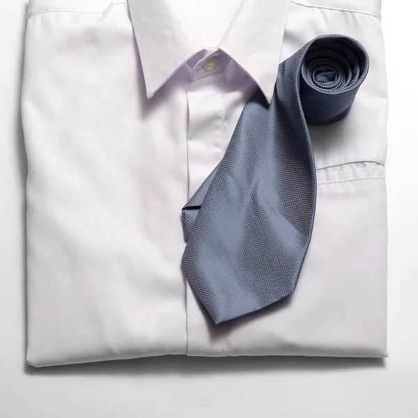 White shirt with blue tie — Stock Photo, Image