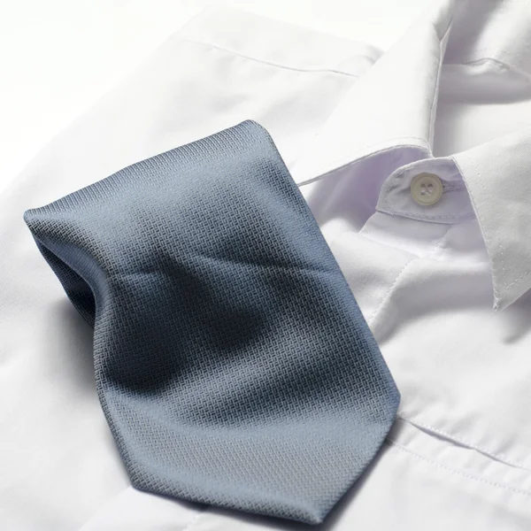 White shirt with blue tie — Stock Photo, Image