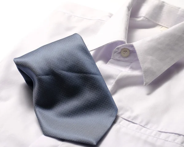 White shirt with blue tie — Stock Photo, Image