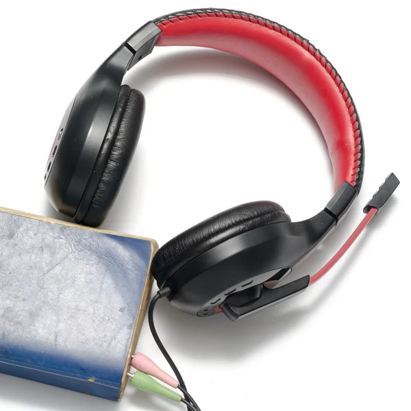 Head phone with book concept audio book — Stock Photo, Image