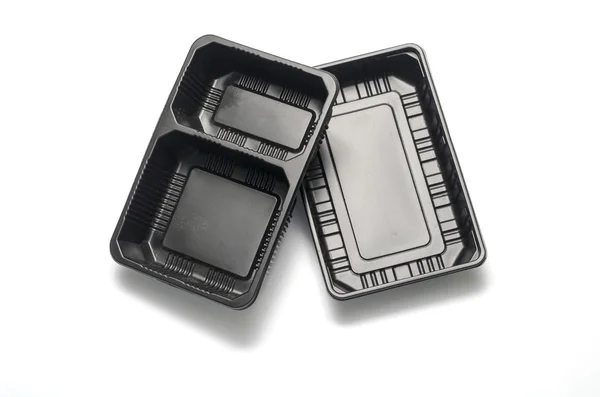 Black plastic container — Stock Photo, Image