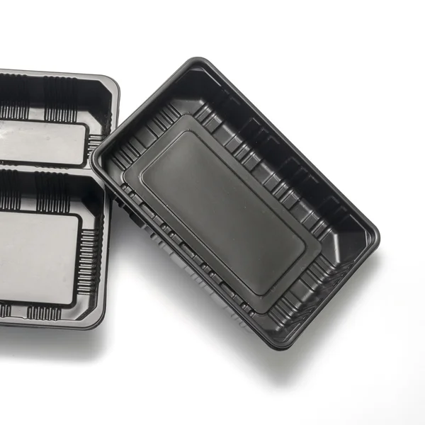 Black plastic container — Stock Photo, Image