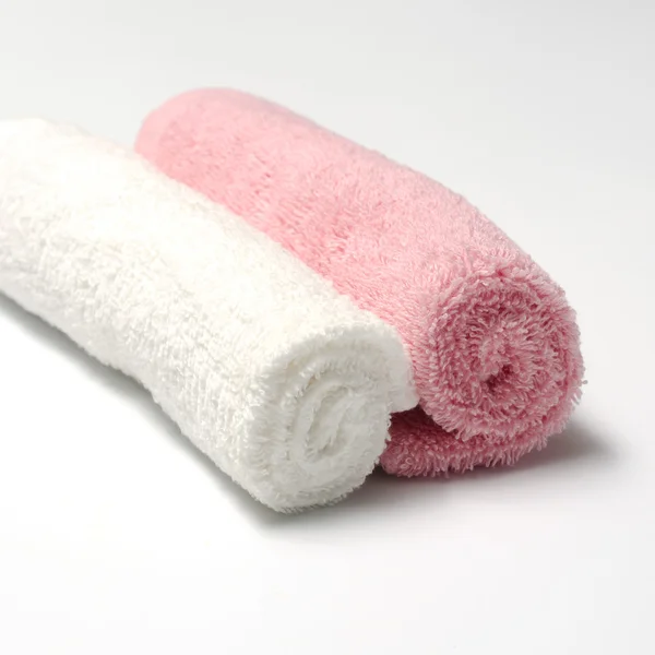 Biały, różowy ręcznik — Zdjęcie stockowe