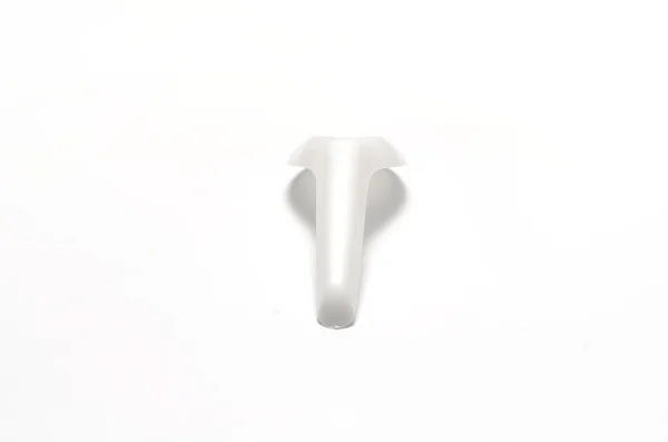 Белая пластиковая ложка — стоковое фото