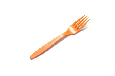 Turuncu plastik çatal