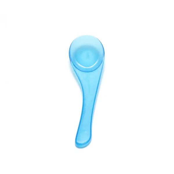 Blue plastic spoon — Stock Photo, Image