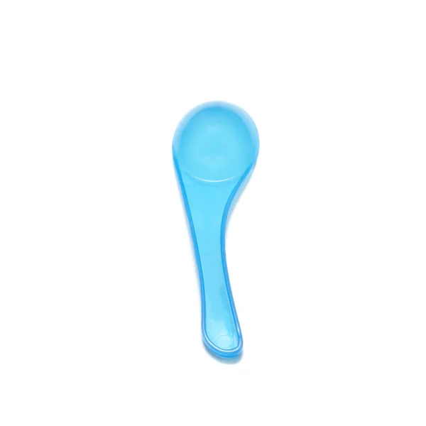 Blue plastic spoon — Stock Photo, Image