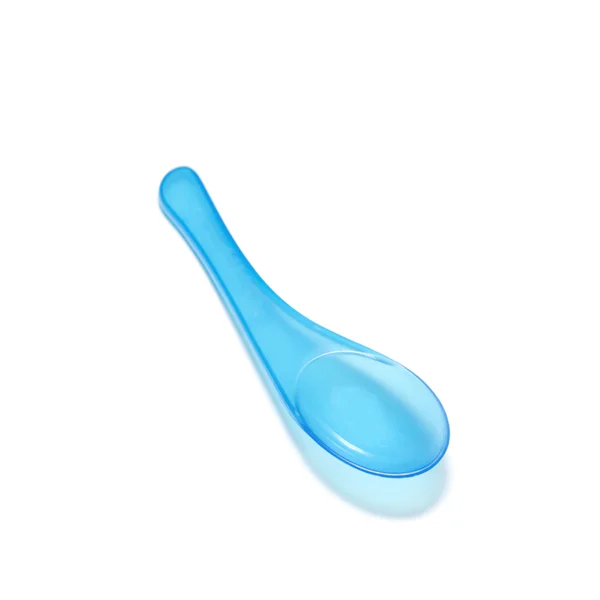 Blue plastic spoon — Stock Photo, Image