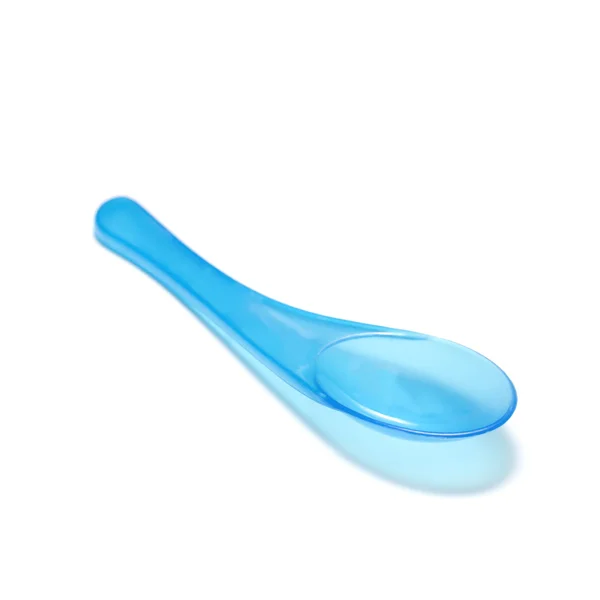 蓝色塑料勺子 — 图库照片