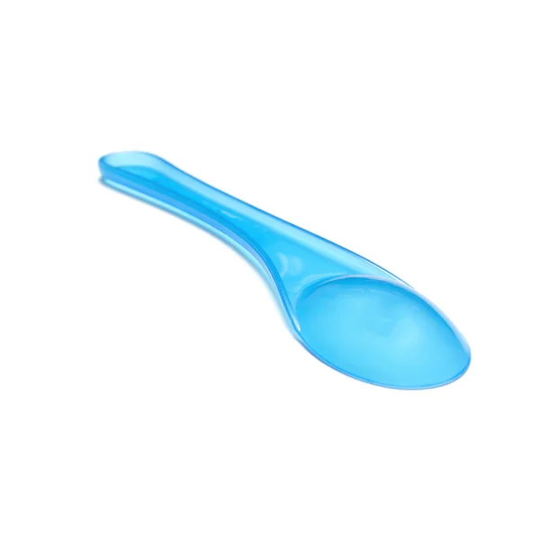 Blue plastic spoon — Stock Photo, Image