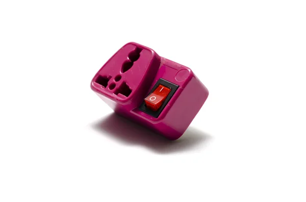 Pink adapter plug — Stock Photo, Image