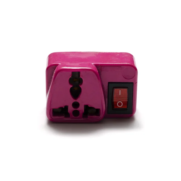 Pink adapter plug — Stock Photo, Image