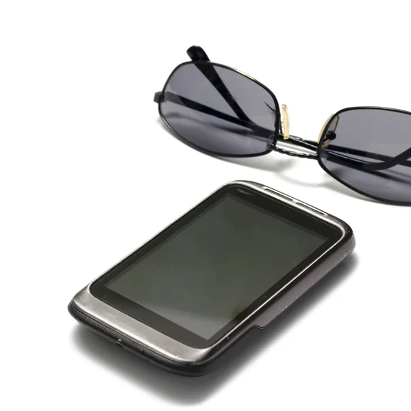 Sunglasses with smart phone — Stock Photo, Image