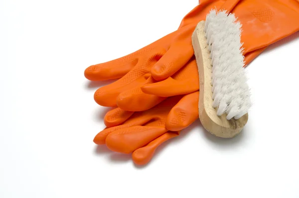 Wash brush and gloves — Stock Photo, Image