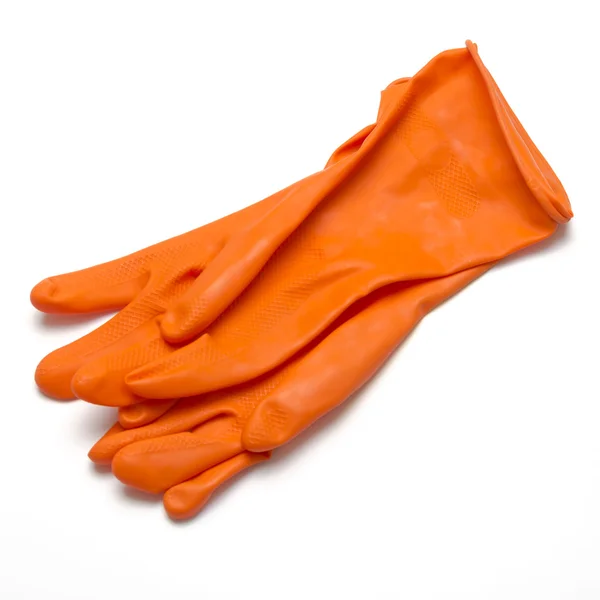 Eldiven temizlik turuncu — Stok fotoğraf