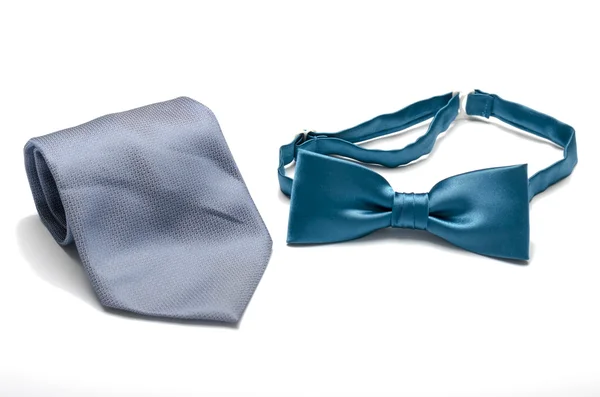 Blue bow and neck tie — Stock Photo, Image