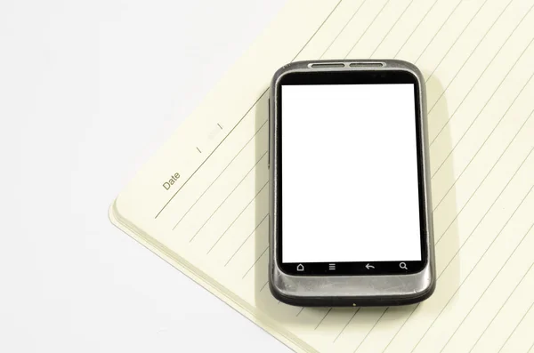 Smartphone with  note book — Stock Photo, Image